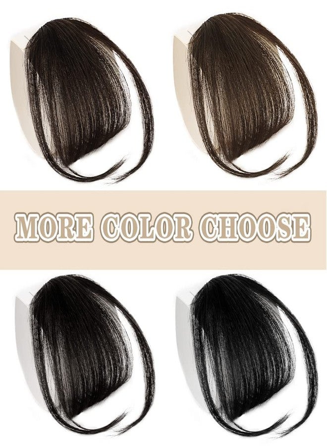 MORICA Clip in Bangs for Women 100% Human Hair Extensions Wispy Bangs Fringe with Temples Hairpieces Air Bangs Flat Bangs Clip Curved Bangs for Daily Wear - Image 2